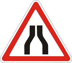 Дорожній знак 1.5.1 (І тип) Звуження дороги
