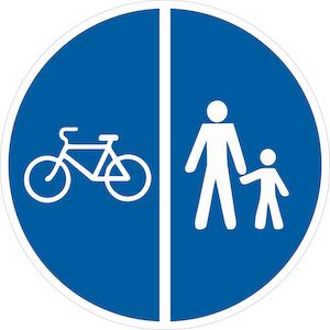 Дорожній знак 4.18 Суміжні пішохідна та велодоріжка
