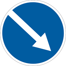 Дорожній знак 4.7 (І тип) Обїзд перешкоди з правого боку