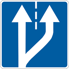 Дорожній знак 5.20.1 (I тип) Начало дополнительной полосы движения