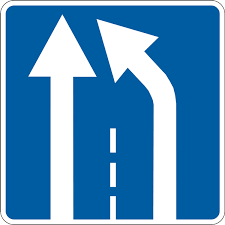 Дорожній знак 5.21.1 (I тип) Конец дополнительной полосы движения