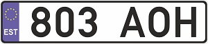 Номерний знак Естонії, алюміній