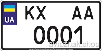 License plate American format since 2015, 300x150mm                                 