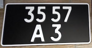 Number plates square for the military on plastic (300x150mm)  