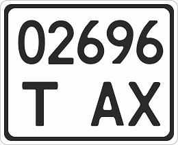 License plate for special equipment     
