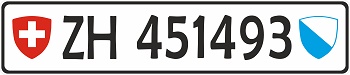 Swiss license plate on plastic     