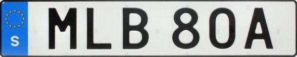 License plate Sweden, plastic    